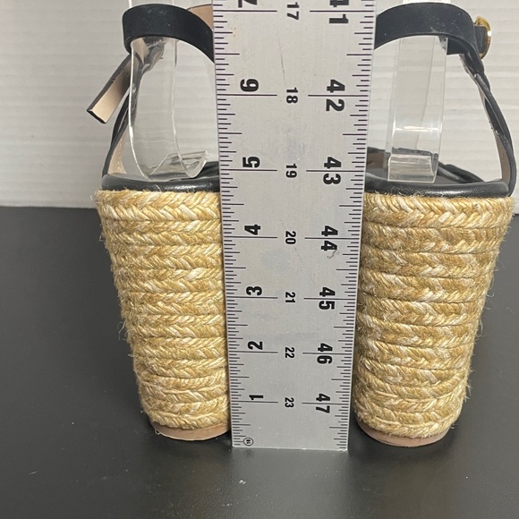 Stuart Weitzman Women’s Wedge Sandals 7.5B Black Suede Espadrille Wedge Summer - Picture 9 of 14